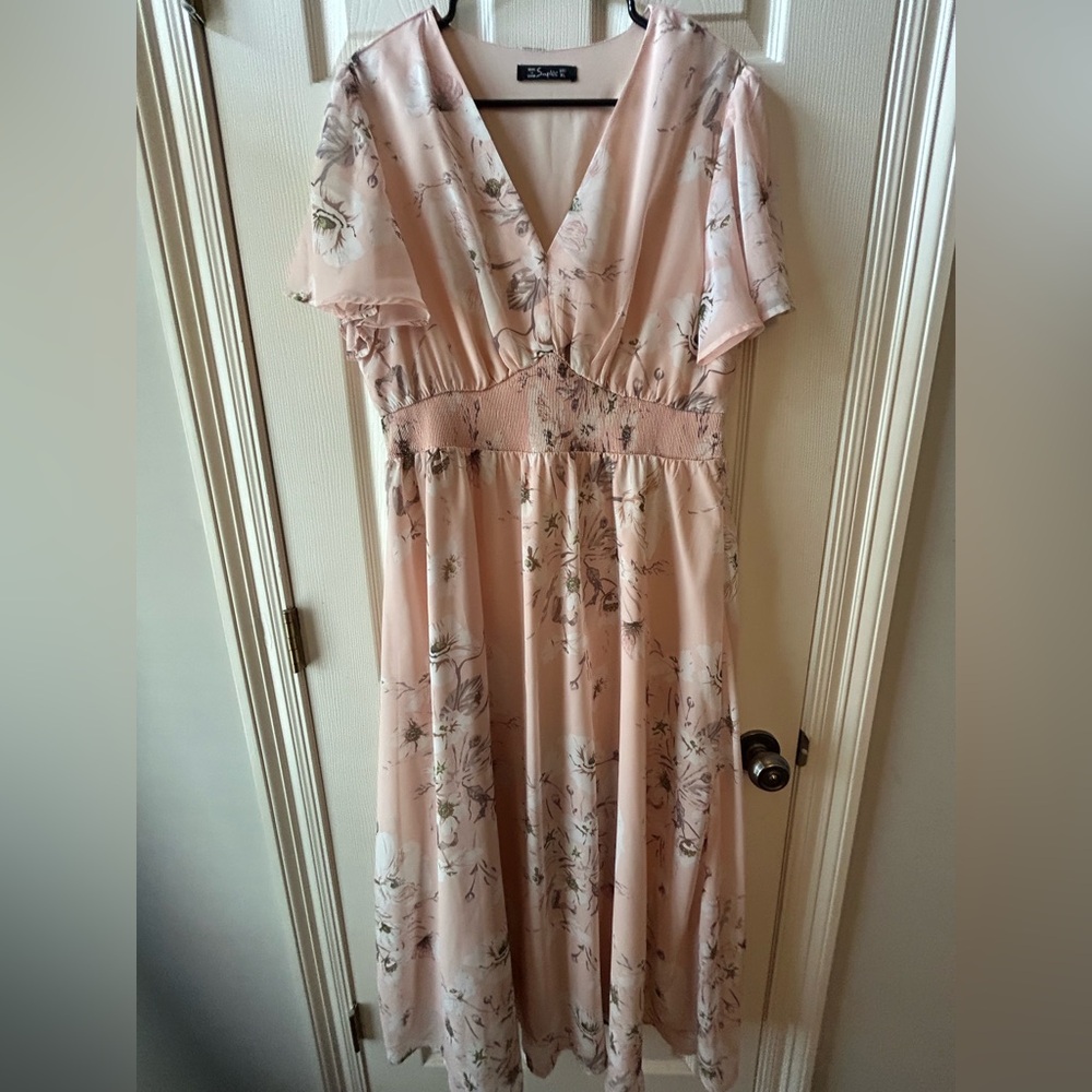 ✨👗Simplee Apparel Pink Floral Maxi Dress